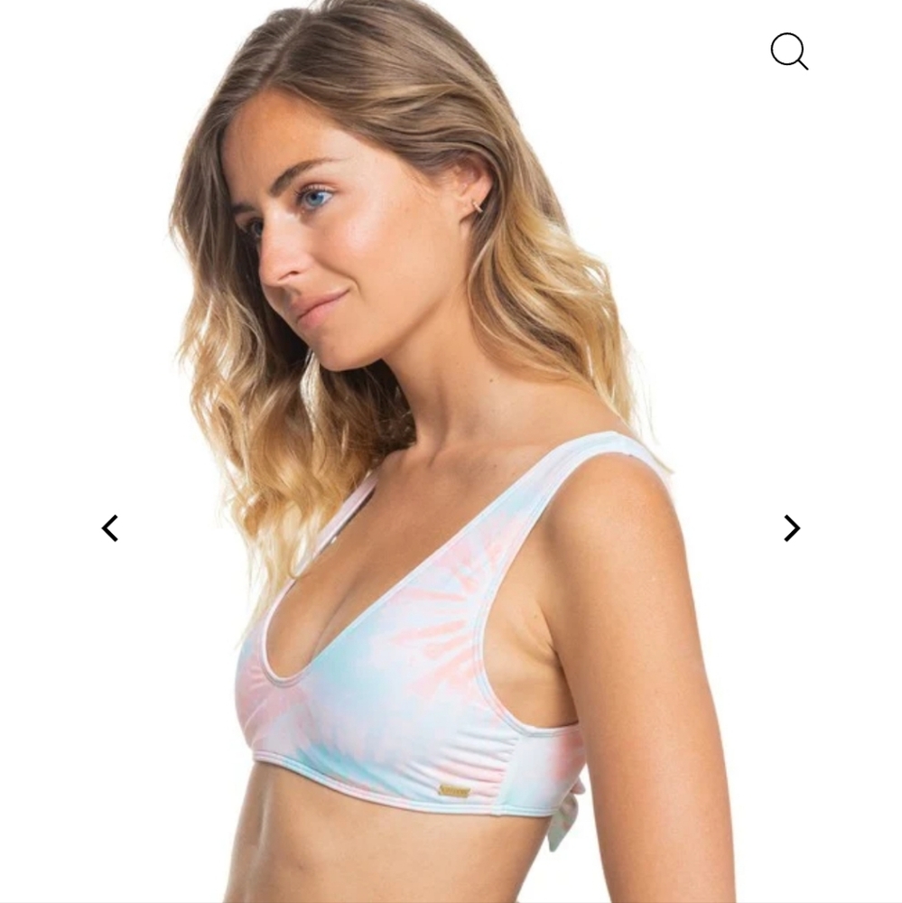 Roxy Bikini Top, Nautilus Elongated Tri, Color Peach/Amber, Size Medium, NWT - Picture 3 of 6